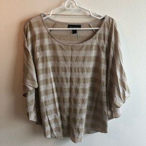 NWOT INC Gold Metallic Dolman Top